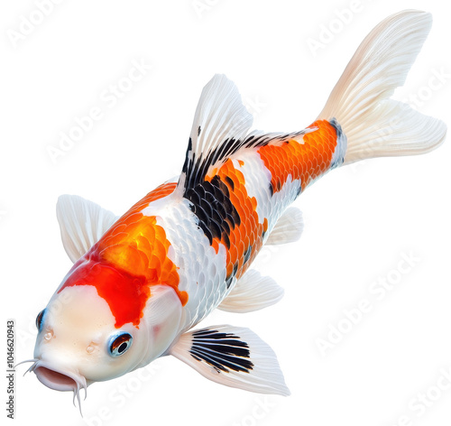 koi fish isolated on transparent background