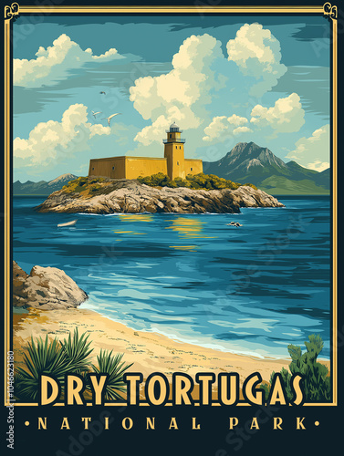 Dry Tortugas National Park - Vintage travel Poster photo