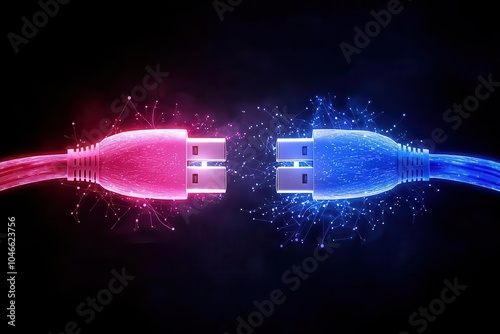 Dynamic connection exploring the fusion of technology through colorful usb cables