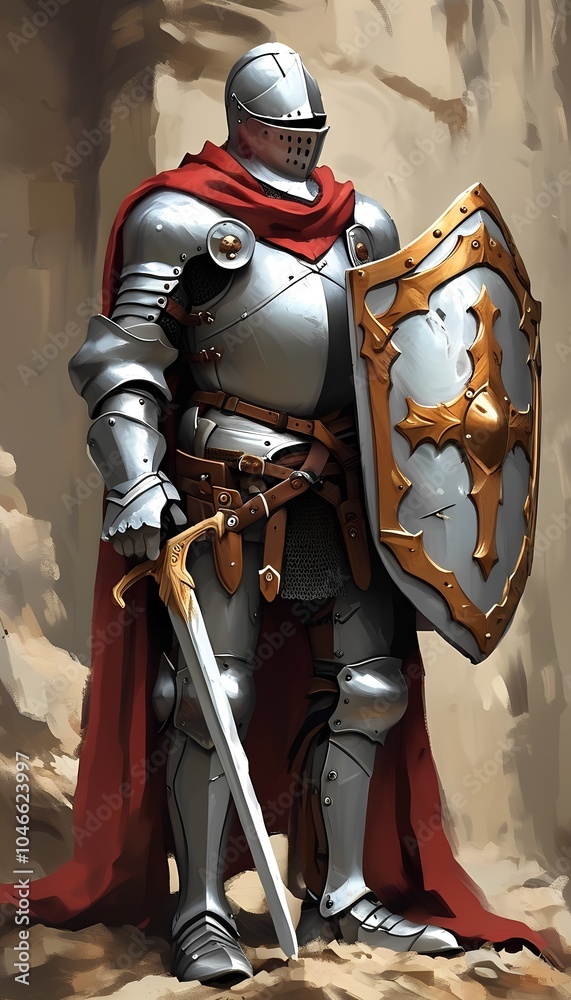 Naklejka premium medieval knight with sword