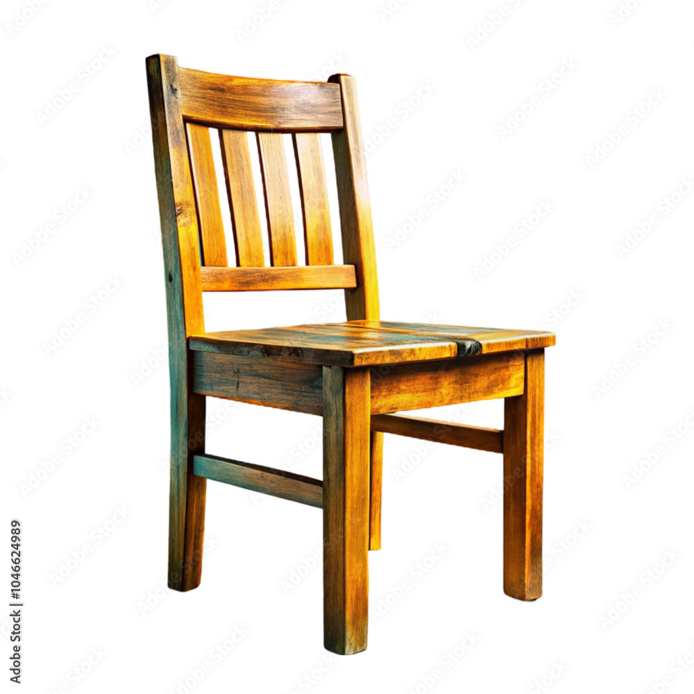 A rustic wooden chair