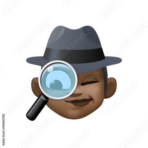 Detective with magnifying glass
 photo