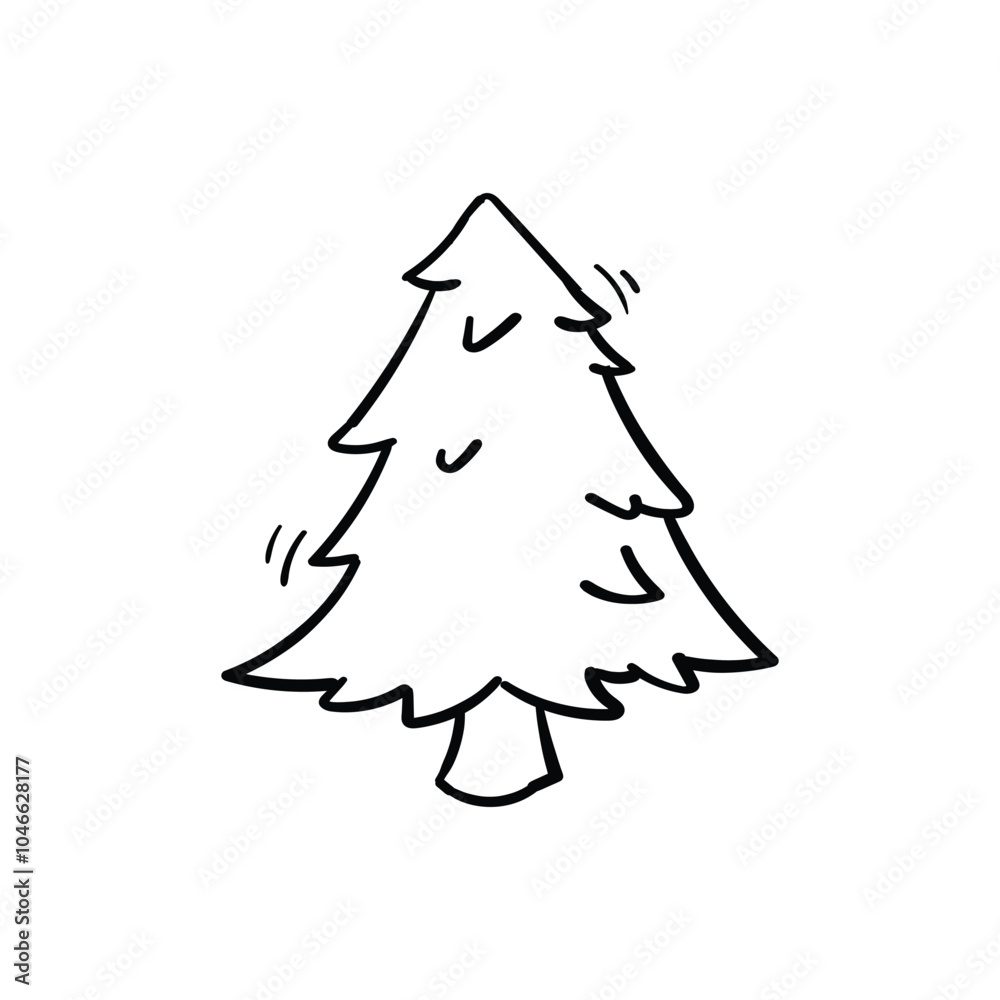 Christmas pine tree hand drawn design. Vector illustration Christmas pine tree hand drawn design. Vector illustration