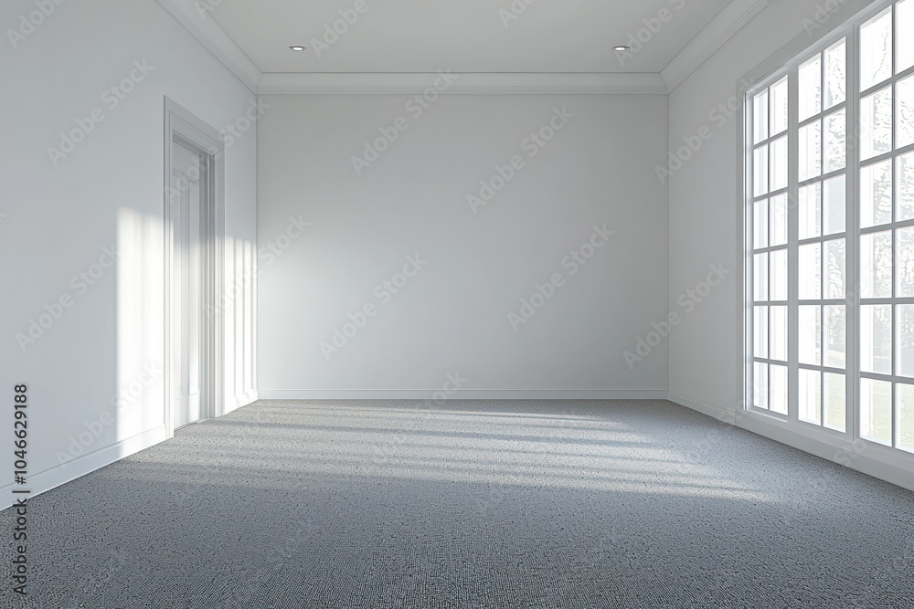 New suburban Texas house features an empty room with minimalist design. New suburban Texas house features an empty room with minimalist design.