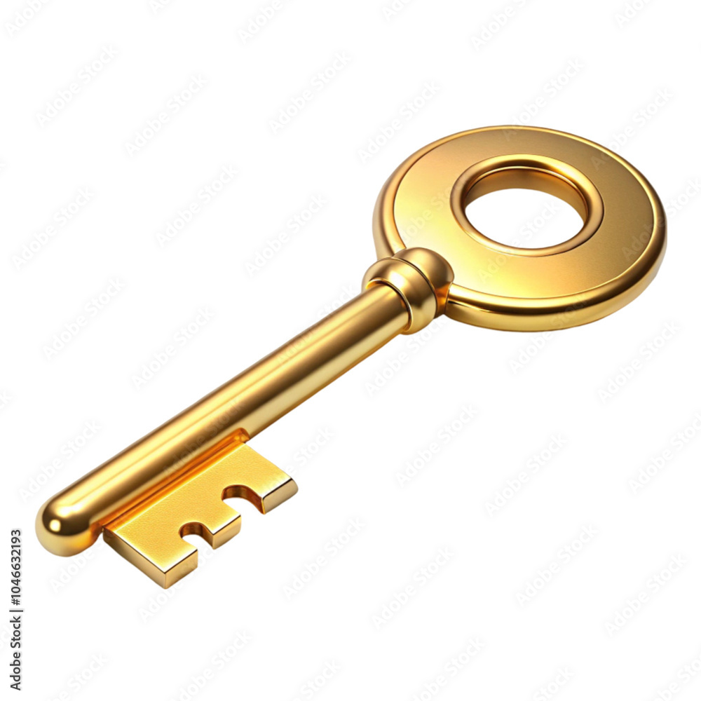 A shiny gold key A shiny gold key