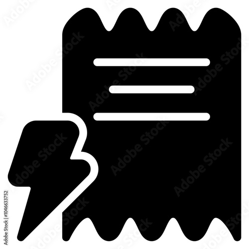 electricity icon with glyph style. Suitable for website design, logo, app and UI. Based on the size of the icon in general, so it can be reduced.
