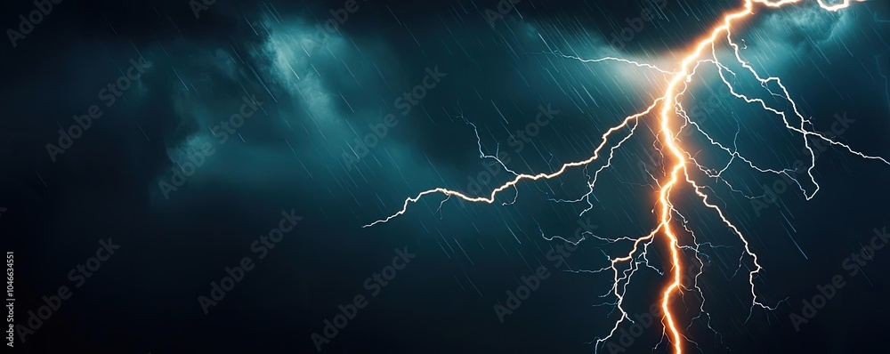 Lightning striking through dark storm clouds, dramatic weather phenomenon. Lightning striking through dark storm clouds, dramatic weather phenomenon.