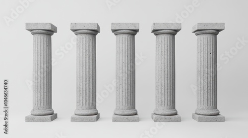 Identical columns arranged in the same size and shape