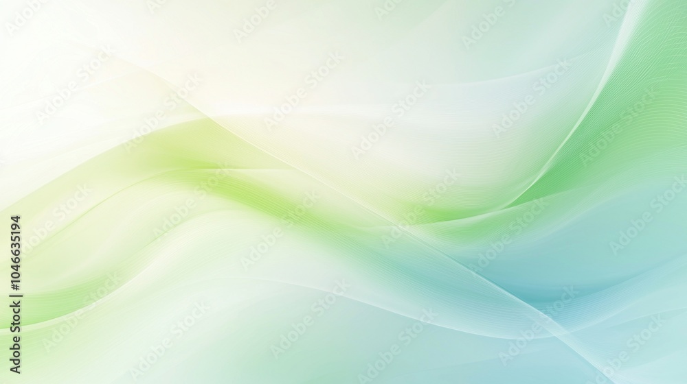 Obraz premium Smooth green and blue waves blend elegantly, creating a modern and artistic background perfect for various projects