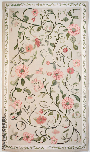 Geometric and Organic Doodle Tile and Carpet Designs with White Borders | Hand-drawn, Abstract, Floral, and Symmetrical Patterns in Soft Pastel and Earth Tones