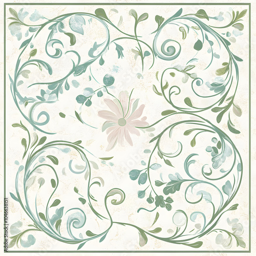 Geometric and Organic Doodle Tile and Carpet Designs with White Borders | Hand-drawn, Abstract, Floral, and Symmetrical Patterns in Soft Pastel and Earth Tones