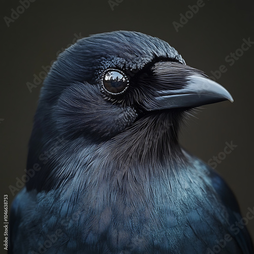 A hyper realistic photo of black crow showcases its intricate details and striking features, capturing essence of this intelligent bird. deep colors and textures evoke sense of wonder and admiration photo