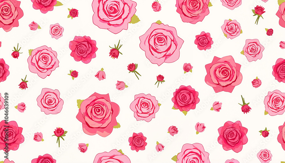 Seamless pattern with roses on light gray background Seamless pattern with roses on light gray background