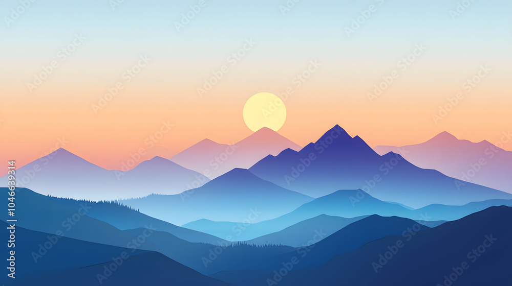 Serene sunset peaks Serene sunset peaks