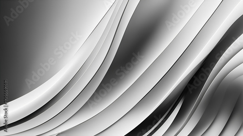 Abstract silver background with smooth wavy lines