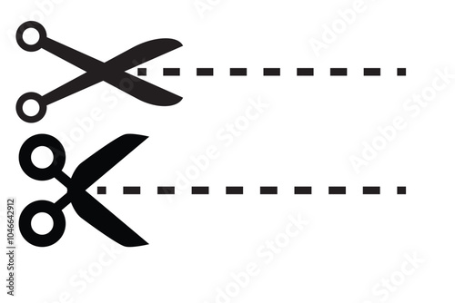 scissor icon, scissor symbol vector, Paper cutting with scissor, cutting scissor mark