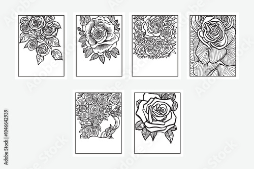 set of hand drawn flowers
