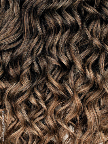 brown curly hair close up