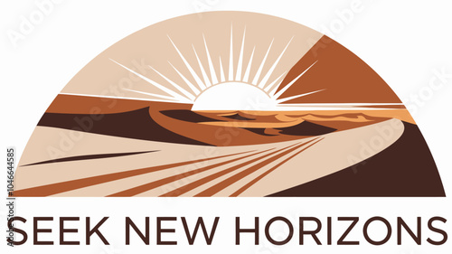 Stylized Travel Logo with Mountains, Water, and Trees for Adventure Branding

