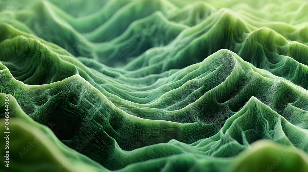 Obraz premium Lush green waves