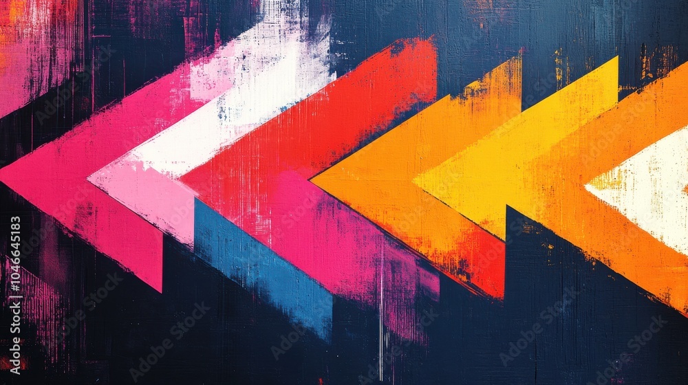 Naklejka premium Abstract pop art arrows with bold hues