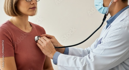 Doctor Performing Routine Medical Checkup on Female Patient