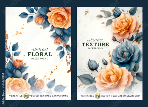 Abstract flyer template, elegant rose flower art business brochure template, wedding invitation template, universal background, versatile vector background, creative brochure template, invitation art