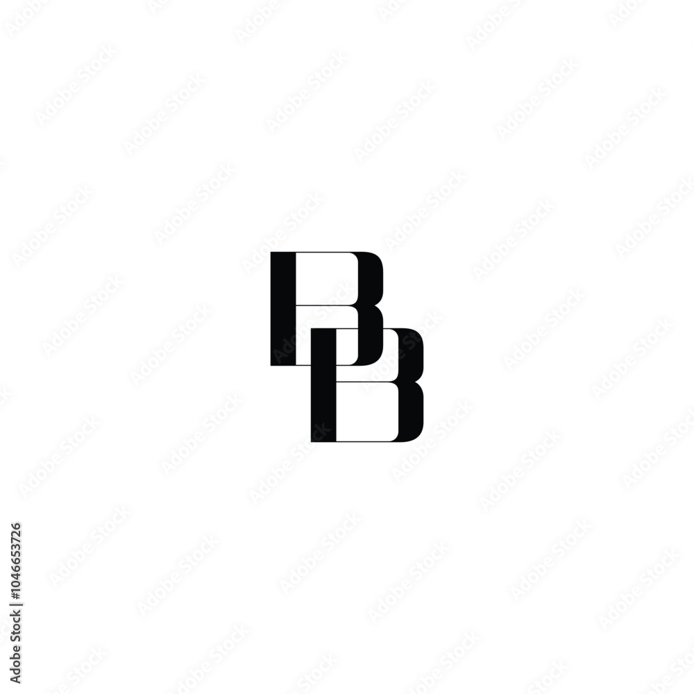 Obraz premium BB monogram logo design letter text name symbol monochrome logotype alphabet character simple logo