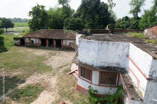 Jaunpur , India -9 October 2024 View of old brick village house at Devpur village in Jaunpur Uttar Pradesh India photo