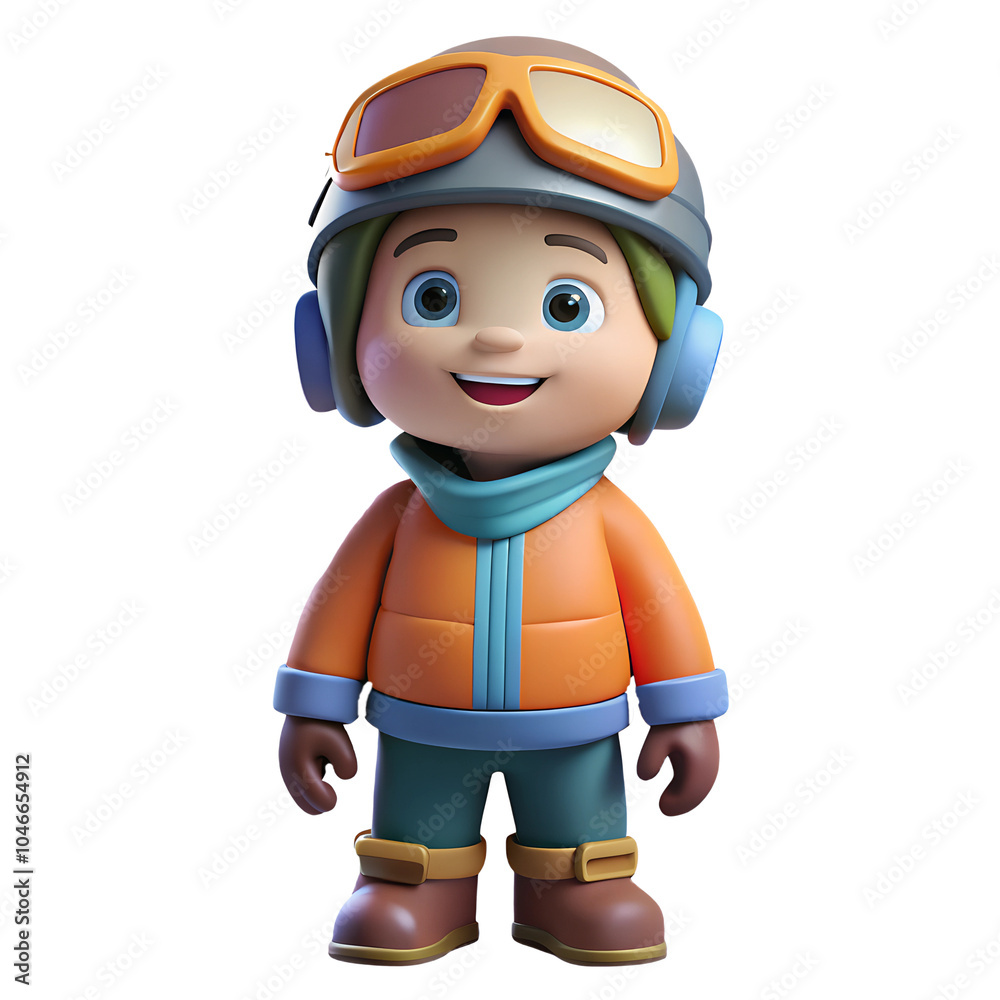 Cut-out Animated Child. 3D Render Cartoon Kid in Winter Snowboarder, Skier. Sports outfit clothing on Transparent White isolated Background PNG. Ai, artificial intelligence. Cut-out Animated Child. 3D Render Cartoon Kid in Winter Snowboarder, Skier. Sports outfit clothing on Transparent White isolated Background PNG. Ai, artificial intelligence.
