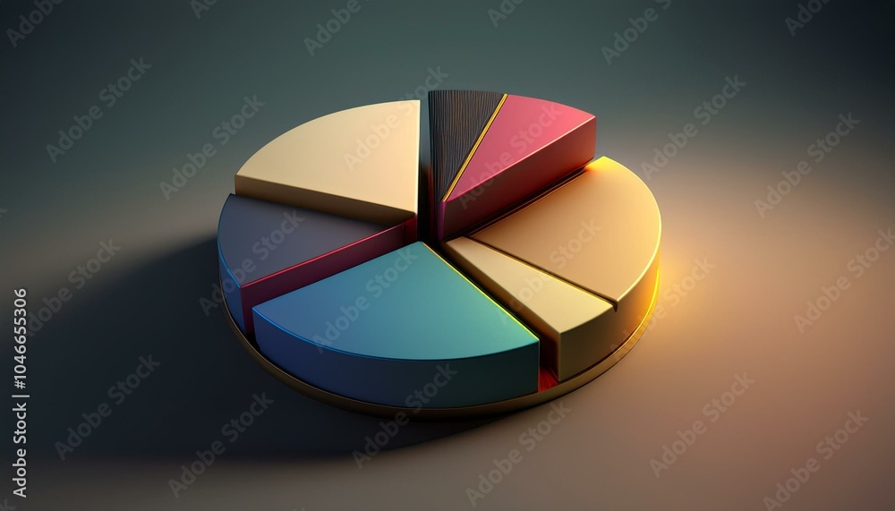 Fototapeta premium Using contrasting colors in a pie chart increases clarity. 