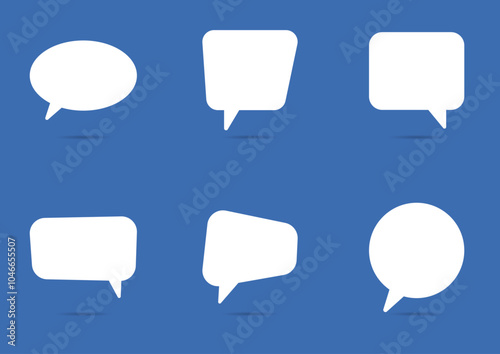 MULTIPLE SPEECH BUBBLE SET WITH SHADOWS VECTOR