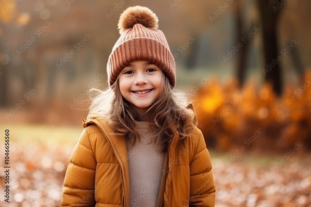 Portrait of a beautiful little girl in autumn park. Outdoor. Portrait of a beautiful little girl in autumn park. Outdoor.