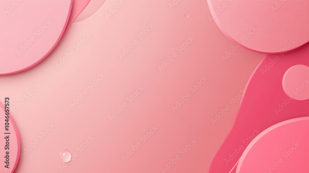 Photo of, Pink background with modern shapes and sleek design elements for banner template, white space in the center of the page for text