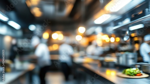 Wallpaper Mural Blurred Restaurant Kitchen. Torontodigital.ca