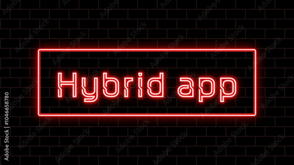 Hybrid app のネオン文字