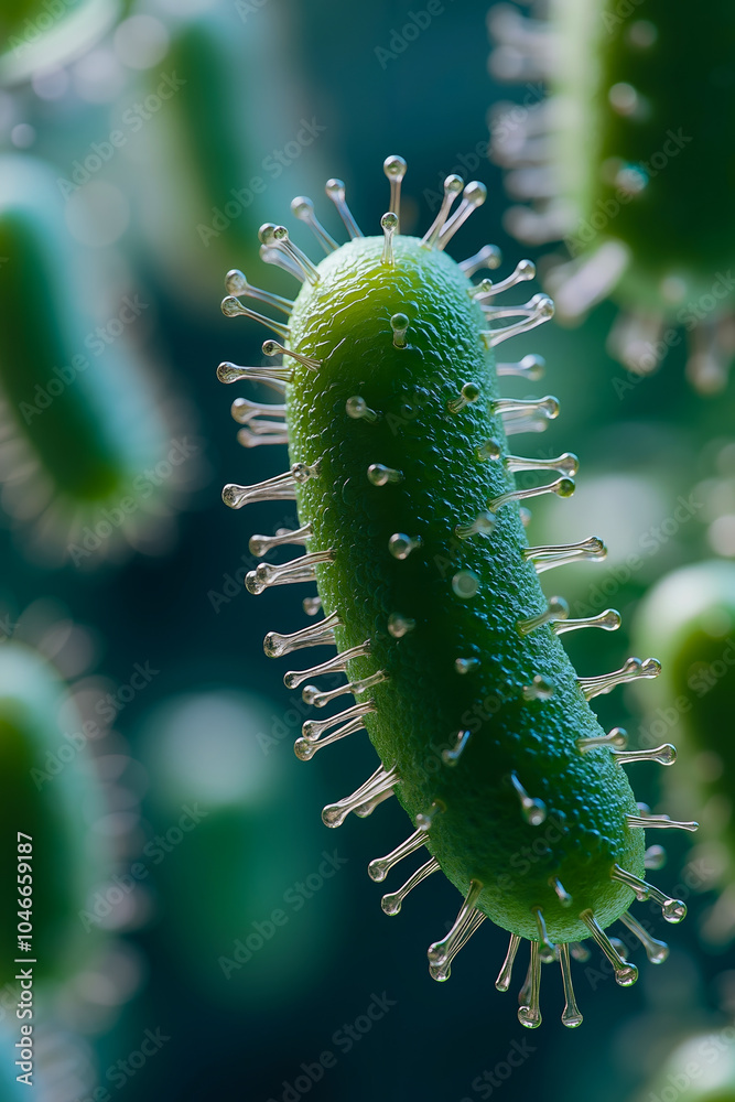 Naklejka premium A close up of a green plant with water droplets on it