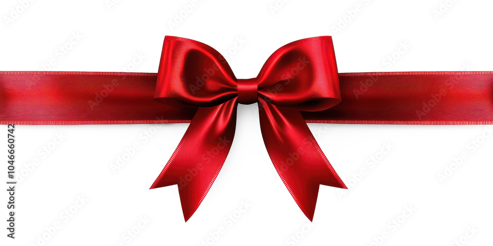 Red Satin Ribbon Bow: Festive Gift Decoration Red Satin Ribbon Bow: Festive Gift Decoration