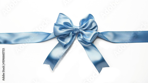 Blue Ribbon Gift Wrapping: Elegant Bow and Ribbon Design