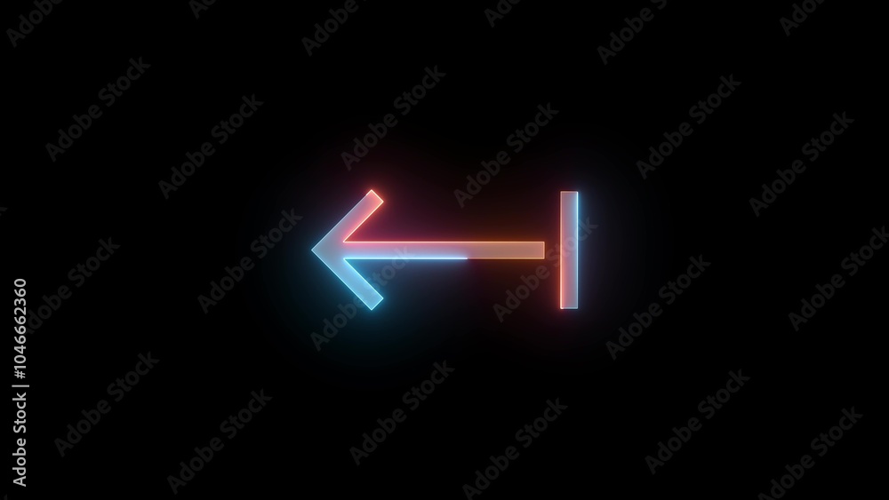 Neon symbol icon, Neon import icon cyan brown color glowing black background Neon symbol icon, Neon import icon cyan brown color glowing black background