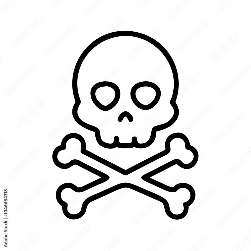 Skull and Crossbones Outline Icon Skull and Crossbones Outline Icon