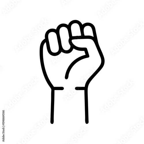 Fist Raised Outline Icon