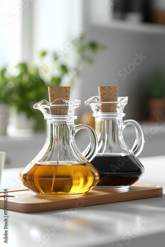 Oil and vinegar cruet in a kitchen photo