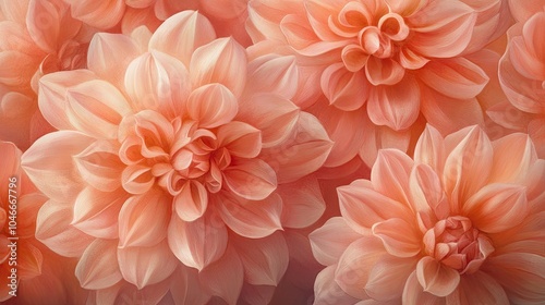 A close-up of blooming pink dahlias, their vibrant hues and delicate petals radiating against a shadowy background