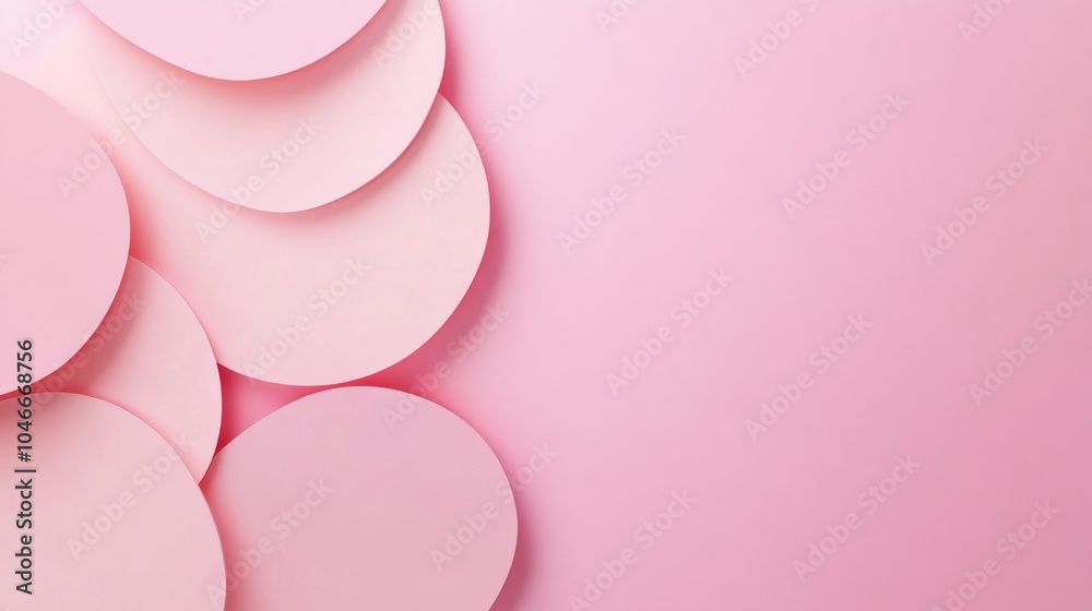 Photo of, Pink background with overlapping ovals for design, banner template