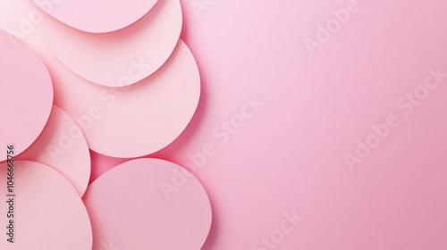 Photo of, Pink background with overlapping ovals for design, banner template