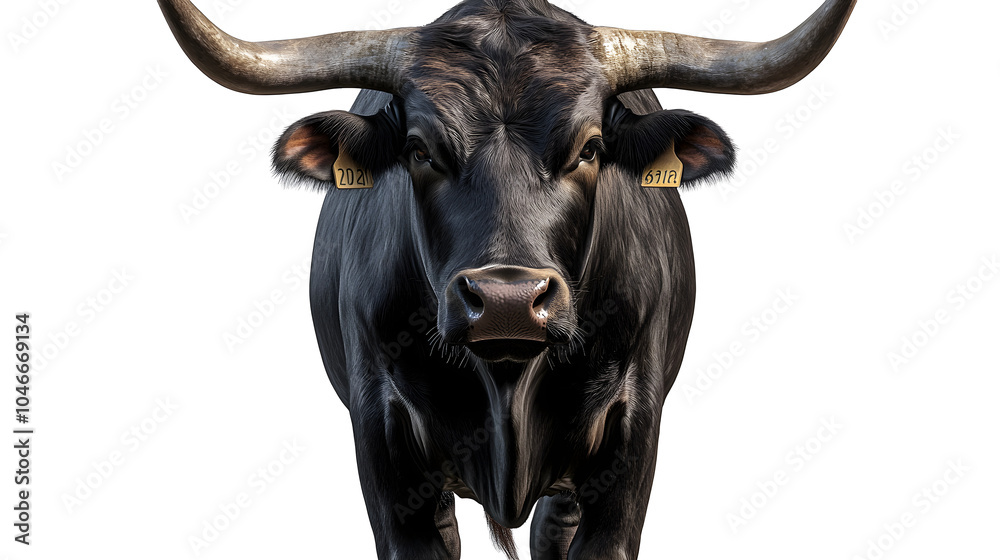 Bull front view full body isolate on transparency background PNG Bull front view full body isolate on transparency background PNG