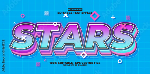 Stars editable text effect in new modern trend style