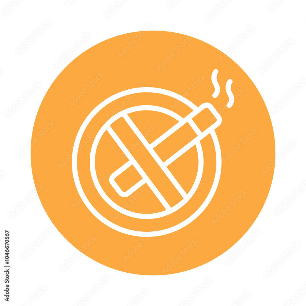 No smoking vector Outline Cricle Design icon. Cancer Symbol on White background EPS 10 File No smoking vector Outline Cricle Design icon. Cancer Symbol on White background EPS 10 File