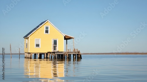 Floating Homes Amid Economic Decline - Visualizing Real Estate Collapse and Abandoned Properties in a Changing Market